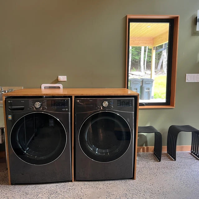 Washing Machine Rack for Laundry room | Deskvue Waterproof Birchply Laundry Room Washer Dryer Topper | Custom Size