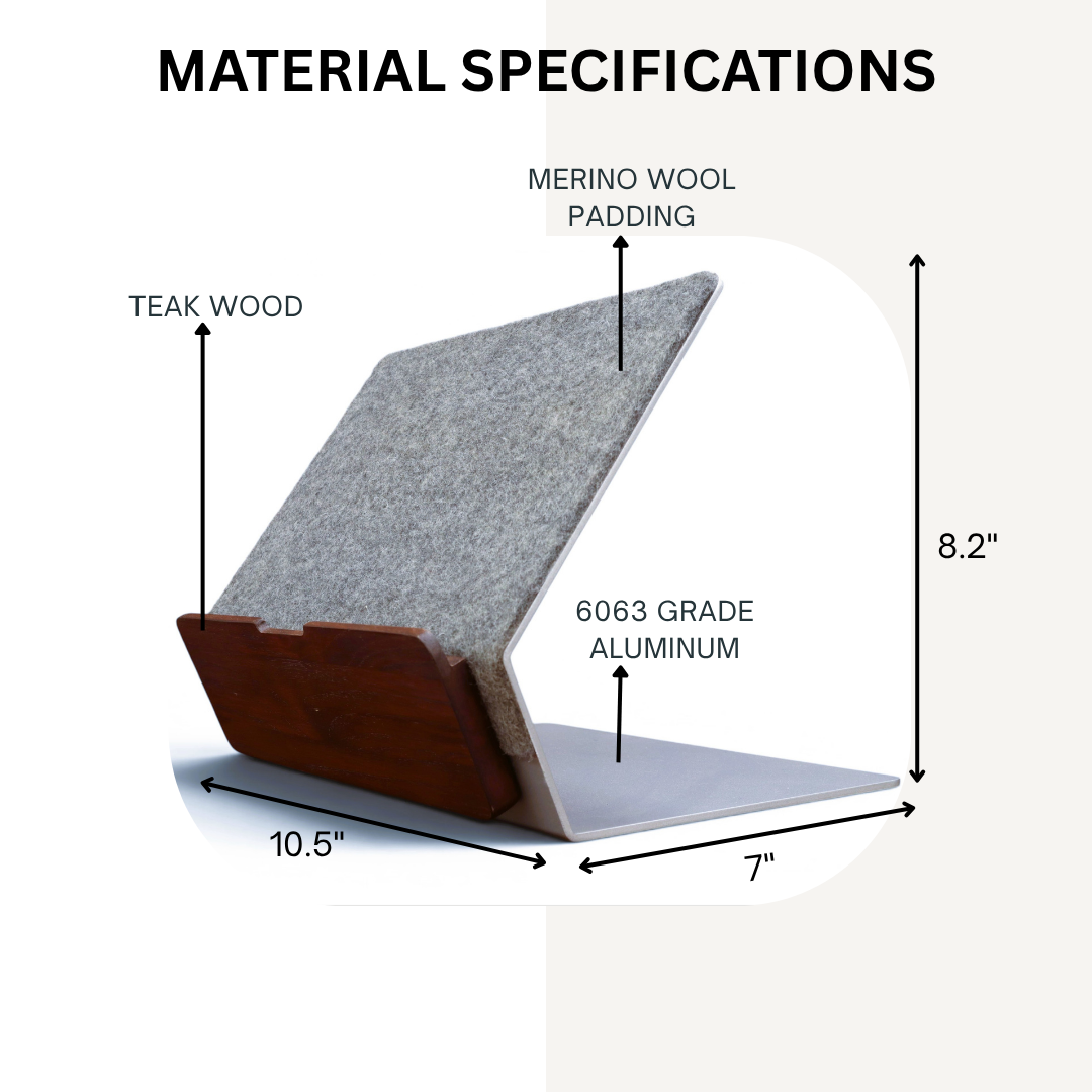 Aluminium Desk Stand with Felt Lining | Ergonomic Tablet Stand for Ipads, Galaxy Tabs, Lenovo Tabs | Ergonomic Laptop Riser for MacBook, Ideapads, Galaxy Book | Grovemade Inspired |