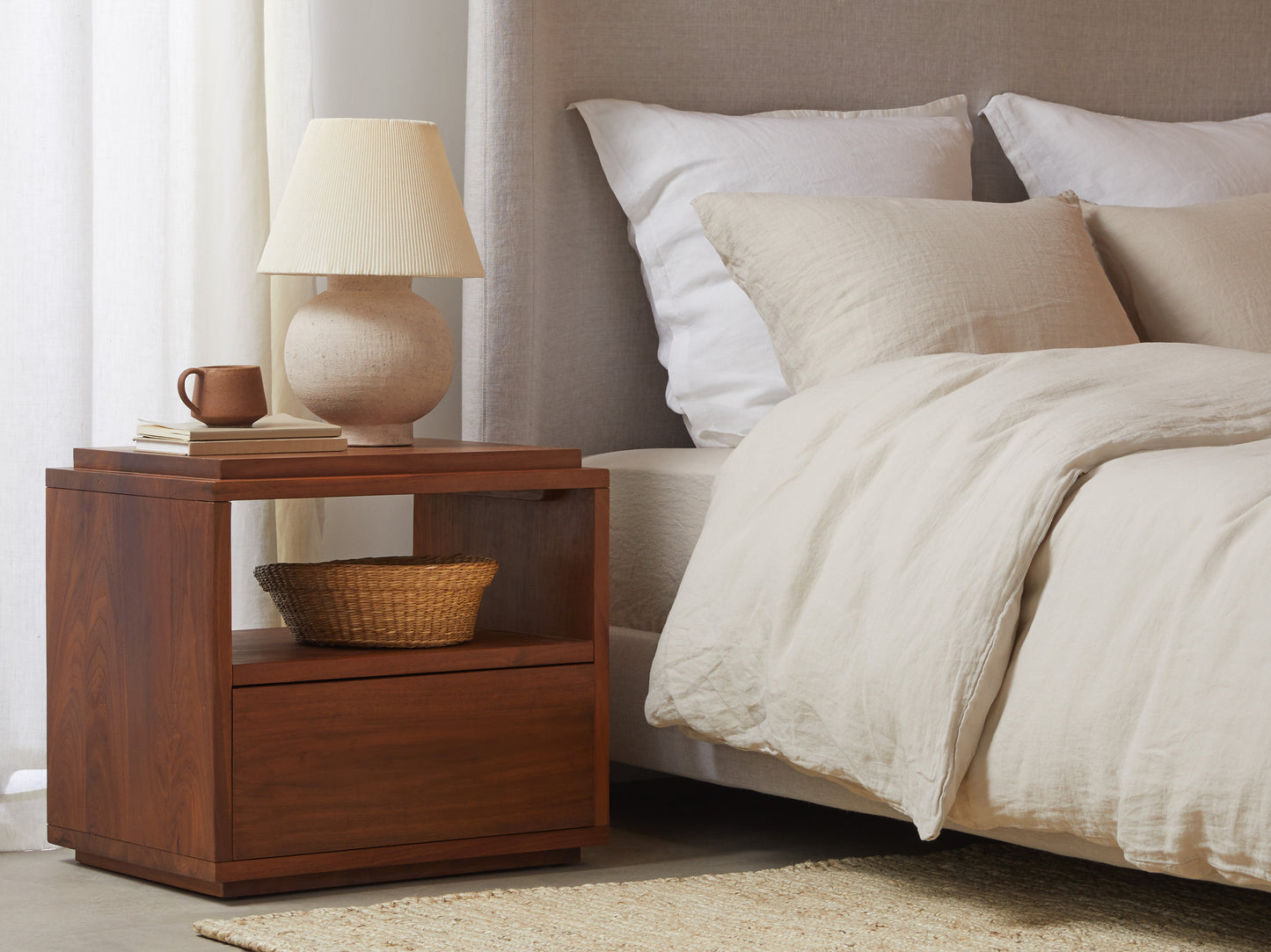 Standing Bedside Table | Push to Open Drawers | Minimal design for premium Home Decor | Bedroom Nightstand