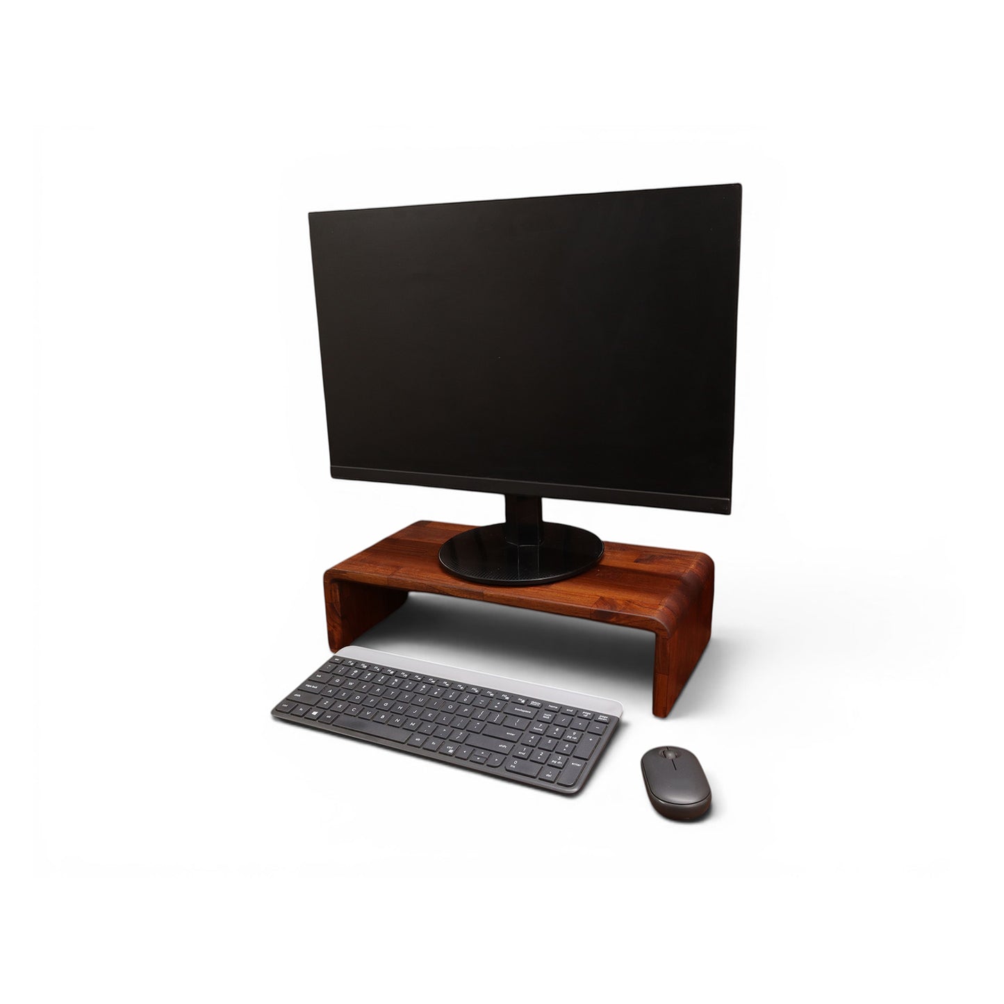 Deskvue Solid Wooden Computer Monitor Stand | Handmade Wooden Monitor Riser with Rounded Edges | Karlby Styled | Desktop Organizer | Ergonomic Desk Shelf |