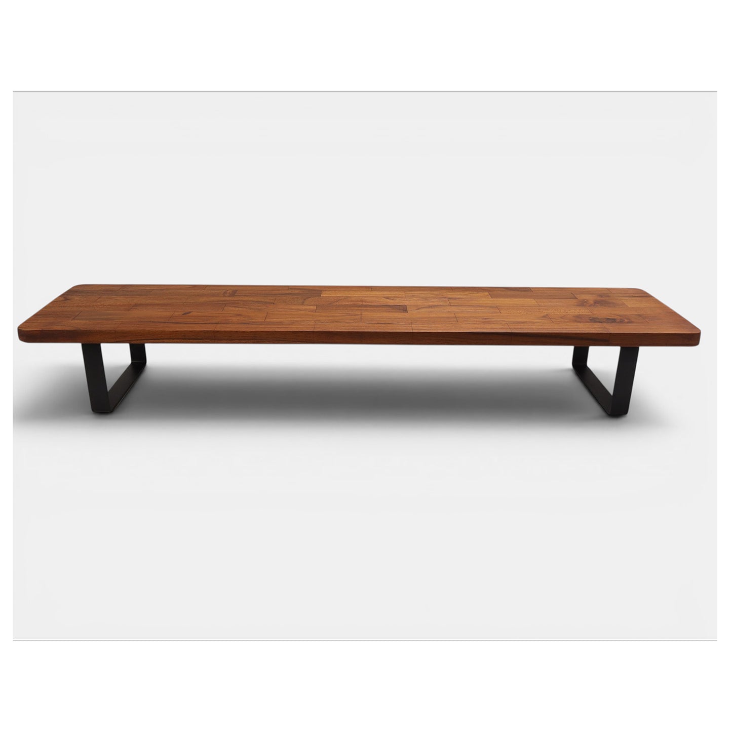 Deskvue Handmade Wooden Monitor Stand with Metal Legs | Solid Wood Monitor Riser for Desk | Ergonomic Laptop & Monitor Shelf | Rounded Edges |