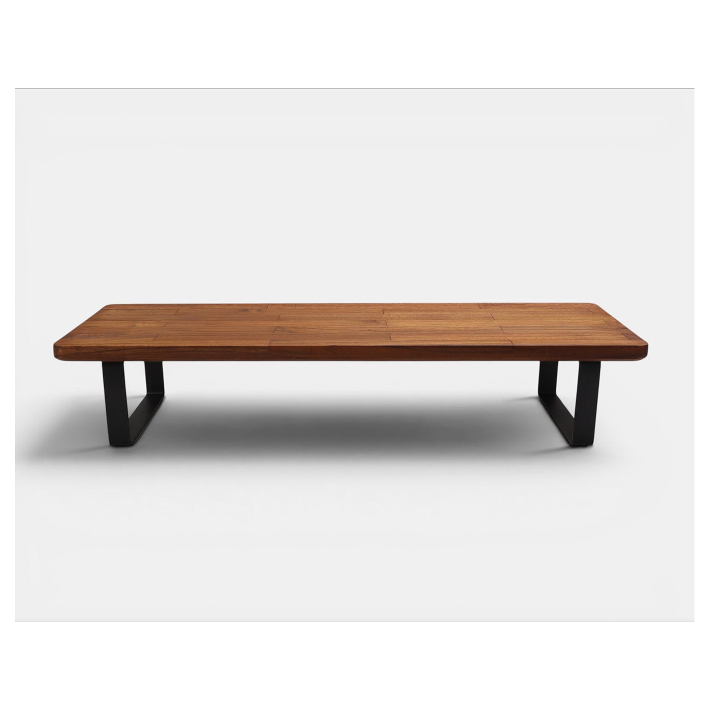 Deskvue Handmade Wooden Monitor Stand with Metal Legs | Solid Wood Monitor Riser for Desk | Ergonomic Laptop & Monitor Shelf | Rounded Edges |
