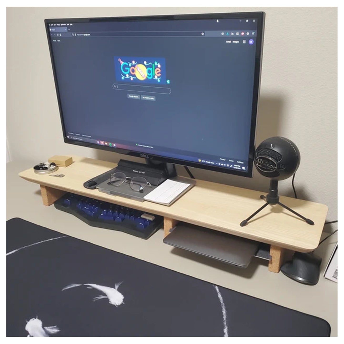 36" and 42" Desk Shelf with Undershelf | Monitor Stand | Medium Working Station | Risers