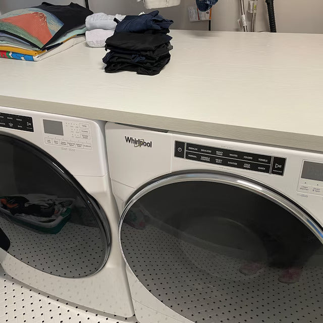 Washing Machine Rack for Laundry room | Deskvue Waterproof Birchply Laundry Room Washer Dryer Topper | Custom Size