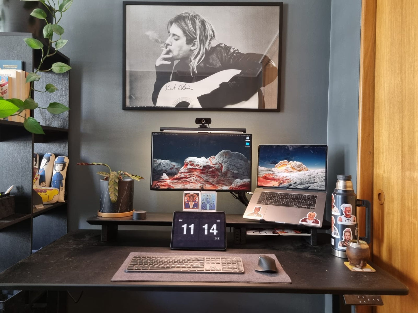 36" Wooden Monitor Riser | Deskshelf for Small Desks | Monitor Stand with aluminium shelf gives storage organization | Home Office Gifts