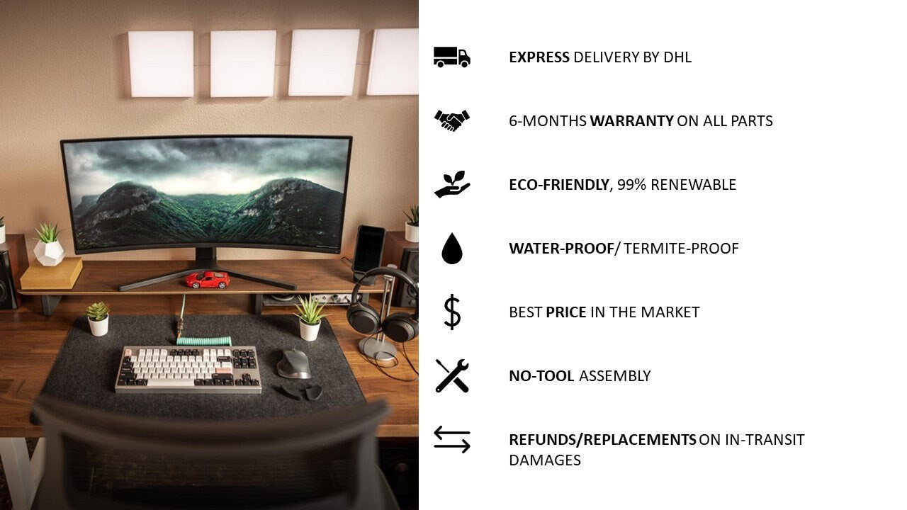 Solid Wooden Writing Desk Setup