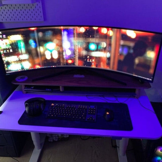 15" Wide Gaming Deskshelf | Riser for Broad stand Monitors | For Ultrawide Curved displays | Samsung Odyssey | Acer Predator | ASUS ROG